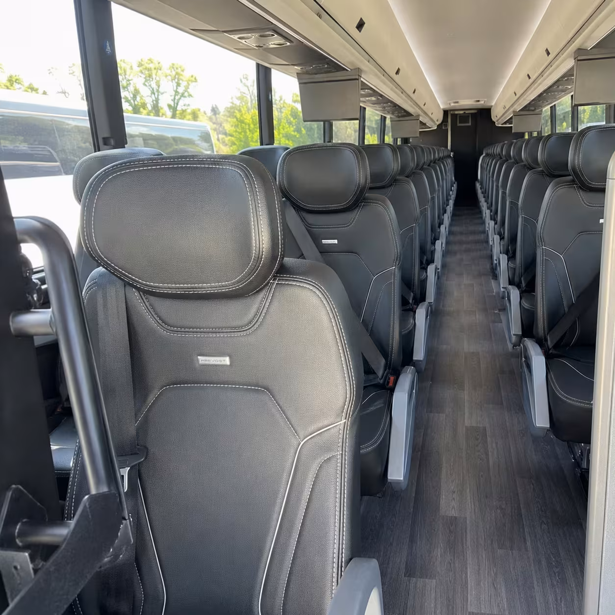 56 passenger charter bus inside