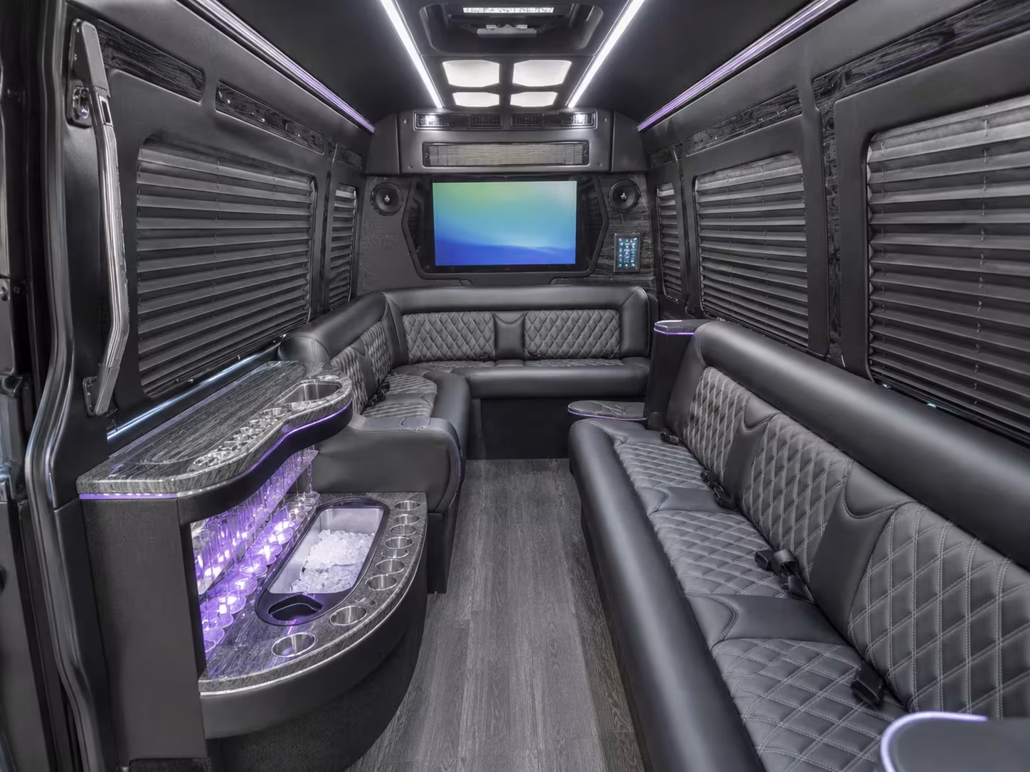 bridal party sprinter vans for kissimmee wedding mornings